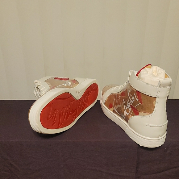 Christian Louboutin White and Red Sneakers - Picture 4 of 6